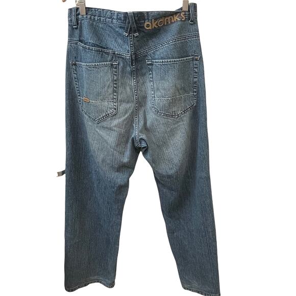 Akademiks Paint Splatter Jeans Mens Size 32 Relaxed Fit Medium Wash Casual - Picture 6 of 13